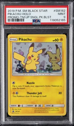 2019 POKEMON SM BLACK STAR PROMO TEAM UP SINGLE PACK BLISTERS PIKACHU-HOLO PSA 9 - Image 1