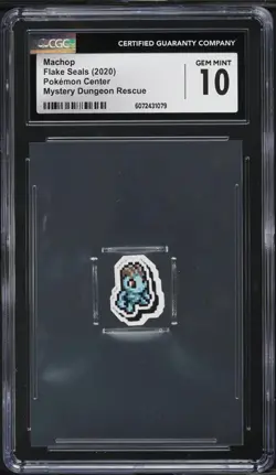 2020 Pokemon Center Flake Seals Mystery Dungeon Rescue Machop CGC 10 GEM MINT - Image 1