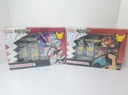 Pokemon TCG Celebrations Lance's Charizard V & Dark Sylveon V Box Evolving Skies - Image 1