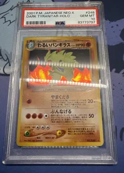 PSA 10 Perfect Mouth Swirl Dark Tyranitar 2001 Pokemon Japanese Neo 4 248 Holo - Image 5