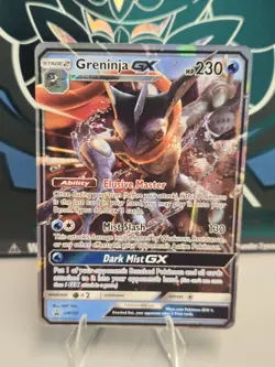 Pokemon Greninja GX #SM197 Sm Holo Black Star Promo Full Art TCG MP-/HP+ - Image 1
