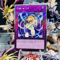 Yugioh Karma Cut RA04-EN128 Platinum Secret Rare 1st Ed Near Mint - Image 1