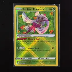 Pokemon Radiant Tsareena 016/195 SWSH Silver Tempest Holo Rare Art Card - Image 1