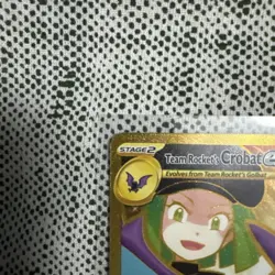 Pokemon TCG Team Rocket's Crobat EX 242/182 Destined Rivals Gold Hyper Rare Card - Image 2