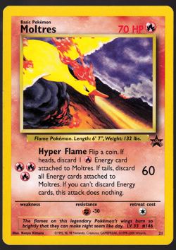 Moltres 21 Black Star Promo 2000 Pokemon TCG Card MP - Image 1