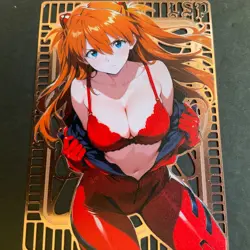 Goddess Story Gold METAL Card - Serial Number #/200! Anime Girl Bikini Asuka - Image 1
