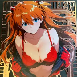 Goddess Story Gold METAL Card - Serial Number #/200! Anime Girl Bikini Asuka - Image 2