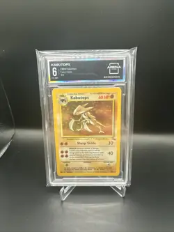 1999 Pokemon KABUTOPS Fossil Set HOLO Foil Rare Unlimited Edition Card 9/62 - Image 1