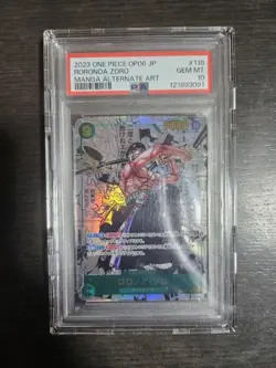 Zoro PSA10 Comic Super Parallel OP06 118 One Piece SEC Rare Manga Card - Image 1