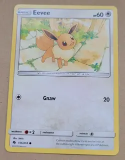 POKEMON TCG CARD - SUN AND MOON LOST THUNDER - EEVEE 155/214 NM - Image 1