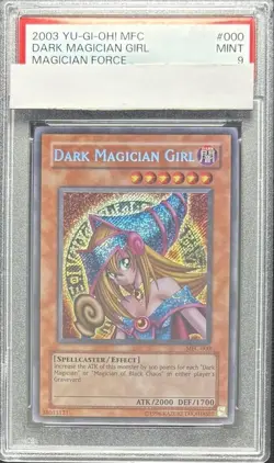 PSA 9 Mint 2003 Dark Magician Girl MFC-000 Secret Rare Yu-Gi-Oh Card English - Image 1