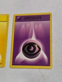 3 Pokemon Game Cards 1999 Base Original Pokemon Purple 101 Yellow 100 Energy - Image 5