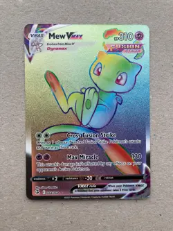 Pokemon Mew Vmax 268/264 Fusion Strike Rainbow Secret Rare Mint - Image 1