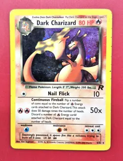 Pokemon DARK CHARIZARD 4/82 Team Rocket - RARE HOLO - HEAVY PLAY & DAMAGE - Image 1