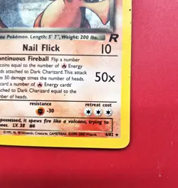 Pokemon DARK CHARIZARD 4/82 Team Rocket - RARE HOLO - HEAVY PLAY & DAMAGE - Image 5