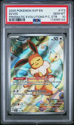 POKEMON PRISMATIC EVOLUTIONS POKEMON CENTER ETB PROMO SVP EN 173 EEVEE PSA 10 - Image 1