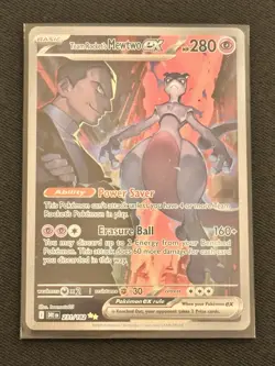 Pokemon TCG Destined Rivals Team Rocket's Mewtwo EX Full Art 231/182 - Image 3