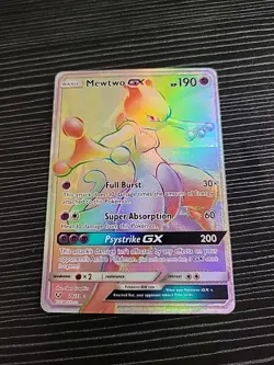 (RARE) Mewtwo GX Secret Rare Shining Legends Pokemon TCG 76/73 NM Full Art - Image 1