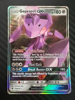 Pokemon TCG Genesect GX Sun & Moon Lost Thunder 130/214 Holo Ultra Rare VLP - Image 1