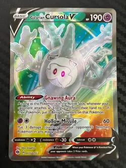 Pokemon TCG Galarian Cursola V Champions Path 071/073 Holo Full Art NM - Image 1