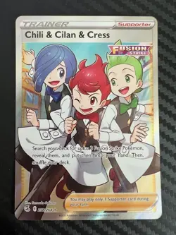 Pokemon TCG Chili & Cilan & Cress Fusion Strike 258/264 Holo Full Art NM - Image 1