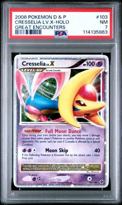 2008 POKEMON GREAT ENCOUNTERS CRESSELIA LV X #103 ULTRA RARE PSA 7 NM #114135863 - Image 1