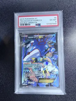 2015 POKEMON XY DOUBLE CRISIS #6 FULL ART/TEAM AQUA'S KYOGRE EX PSA 6 - Image 1