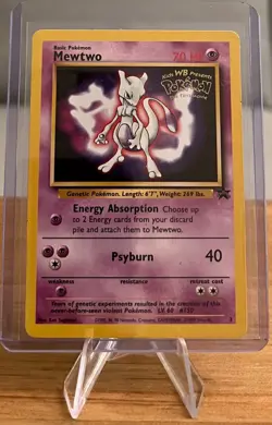 Mewtwo #150 Non-Holo Pokemon Card LP Rare Number 3 Wizards Black Star Promo 1999 - Image 1