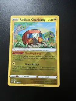 Pokemon TCG Radiant Charjabug Holo Rare Card Crown Zenith Series 51 NM Mint - Image 1