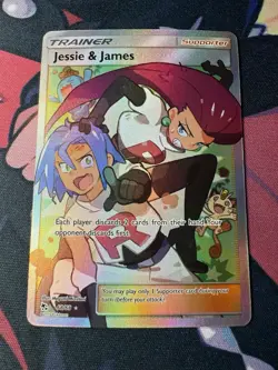 Jessie & James Trainer Full Art Holo Rare Pokemon Card 68/68 Hidden Fates - Image 1