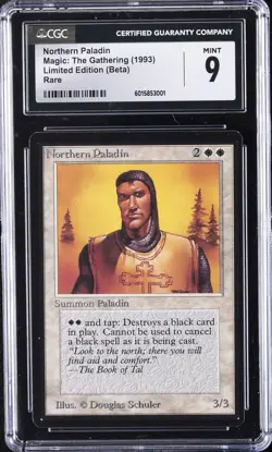 1993 MAGIC: THE GATHERING LTD ED (BETA), RARE NORTHERN PALADIN CGC 9 - Image 1
