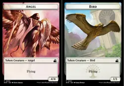 1x Angel (2) // Bird (1) Token - Foil MTG Ravnica Remastered NM Magic Foil - Image 1