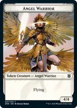 1x Angel Warrior Token (001/012) MTG Zendikar Rising NM Magic Regular - Image 1