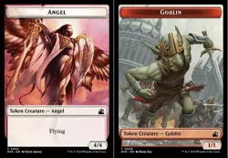 1x Angel (2) // Goblin (8) Token - Foil MTG Ravnica Remastered NM Magic Foil - Image 1
