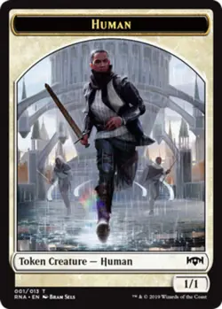 x4 Human Token MTG Ravnica Allegiance T M/NM, English - Image 1