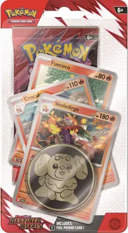 Pokemon TCG Scarlet & Violet Destined Rivals Booster Pack with Coin 3 Promo Card - Image 1