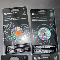 Pokemon Monthly Pins Paldean Wooper & more 4 out of of 12 BUNDLE Sealed ✅ - Image 2