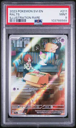 2023 POKEMON SVI EN-SCARLET & VIOLET ILLUSTRATION RARE #211 RALTS PSA 9 - Image 1