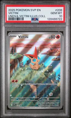 2025 POKEMON SVP EN-SV BLACK STAR PROMO #208 VICTINI PSA 10 - Image 1
