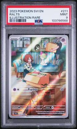 2023 POKEMON SVI EN-SCARLET & VIOLET ILLUSTRATION RARE #211 RALTS PSA 9 - Image 1