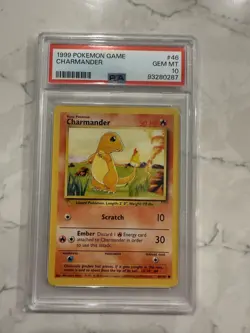 PSA 10 GEM MINT Charmander 46/102 1999 Pokemon Base Set Unlimited - Image 1