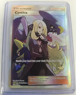 Pokemon Cynthia Hidden Fates Full Art Trainer SV82/SV94 Ultra Rare Holo Mint - Image 1