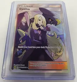 Pokemon Cynthia Hidden Fates Full Art Trainer SV82/SV94 Ultra Rare Holo Mint - Image 2