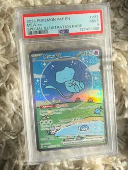 PSA 9 Mint Mew EX Bubble Mew Pokemon Paldean Fates SIR 232/091 - Image 1