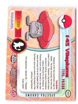 Topps Chrome 2000 Vileplume Pokemon Card #45 Holo NM RARE TV Animation Edition - Image 2