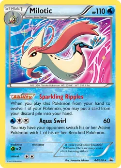 Milotic 44/160 Holo XY Primal Clash Pokemon Card - NM - Image 1