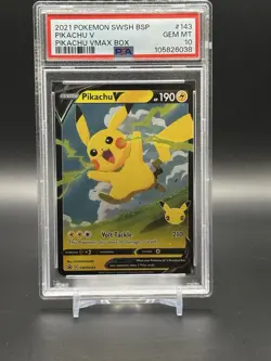 Pikachu V SWSH143 Pokemon Celebrations Black Star Promo - PSA 10 GEM MT - Image 1