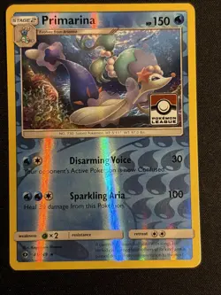Primarina - 41/149 - Reverse Holo - 2017 Pokemon League Stamp Promo Exclusive LP - Image 1