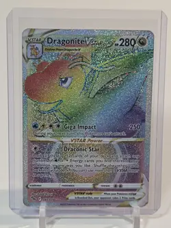 Pokemon Go Dragonite VSTAR Holo Card 081/078 Secret Rare Rainbow Dragon - Image 1