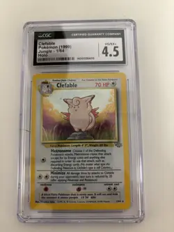 Clefable Pokemon Card Authentic CGC 4.5 Holo Rare 1/64 Jungle Set - Image 1